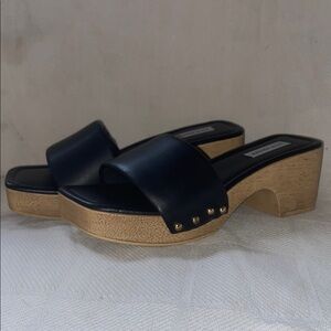 Steve Madden Black and Tan Women's Platform Sandals sz 9